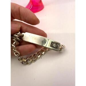 Avon Vintage Silver Chain Bracelet with Engraved Plate Crab Cancer